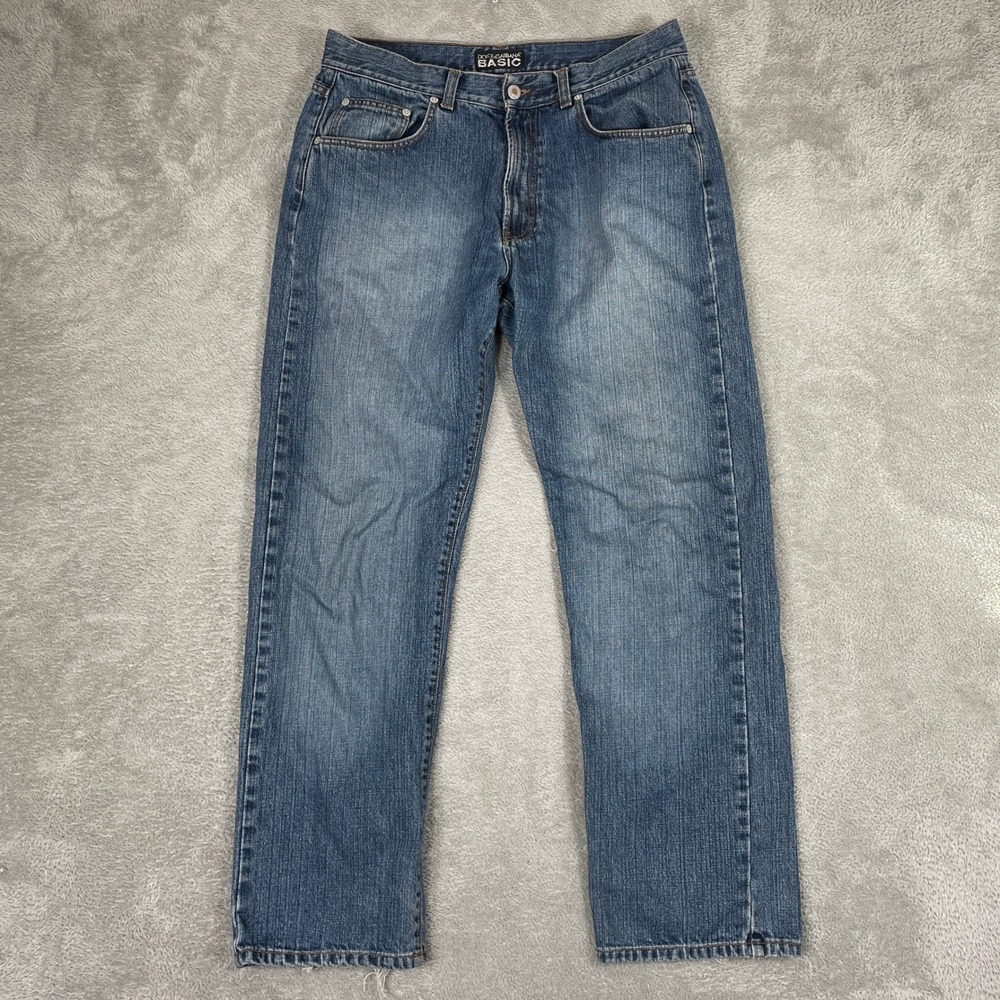 Dolce & Gabbana Jeans Mens 32x30 Blue Straight Leg Denim Designer Y2K